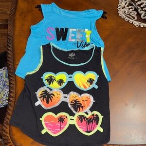 Justice Kids Tank Tops - Blue and Black